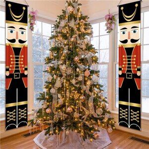 Festive Nutcracker Banner Set 11.8x70.8in Porch Decor